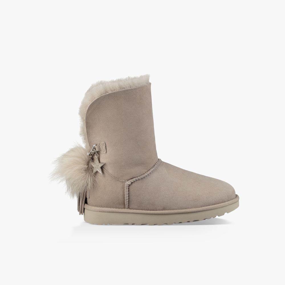 Bottes Classic UGG Classic Charm Femme Grise Soldes 150UCSBZ